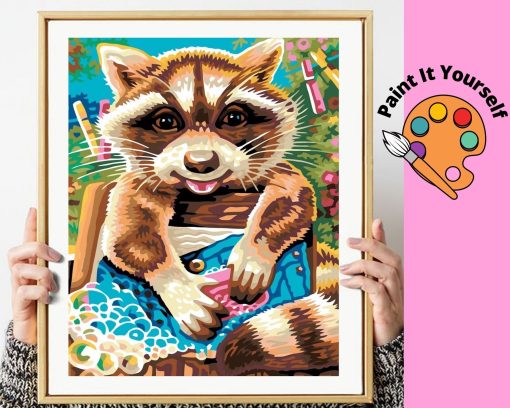 CUTE LITTLE RACCOON - DIY Adult Paint By Number Kit