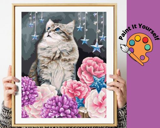 LOVELY CAT - DIY Adult Paint By Number Kit